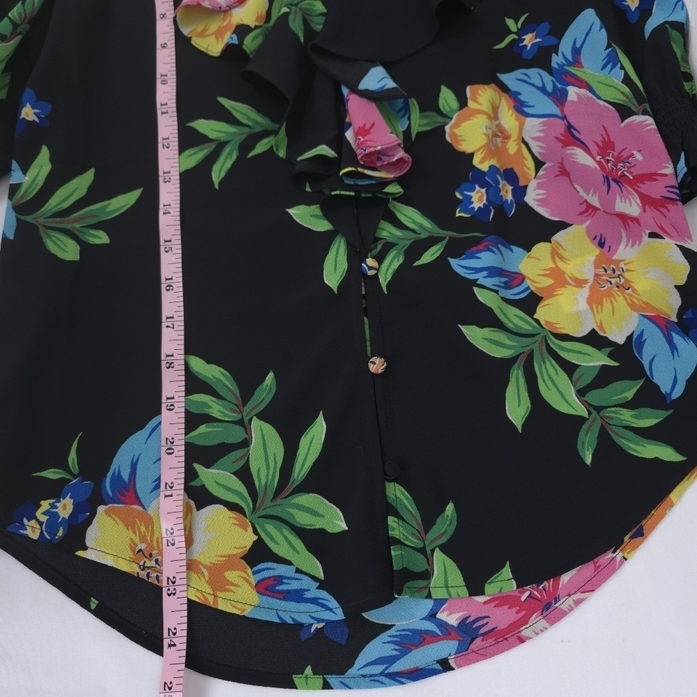 Lauren Ralph Lauren floral ruffle-trim blouse XXS - Picture 8 of 10